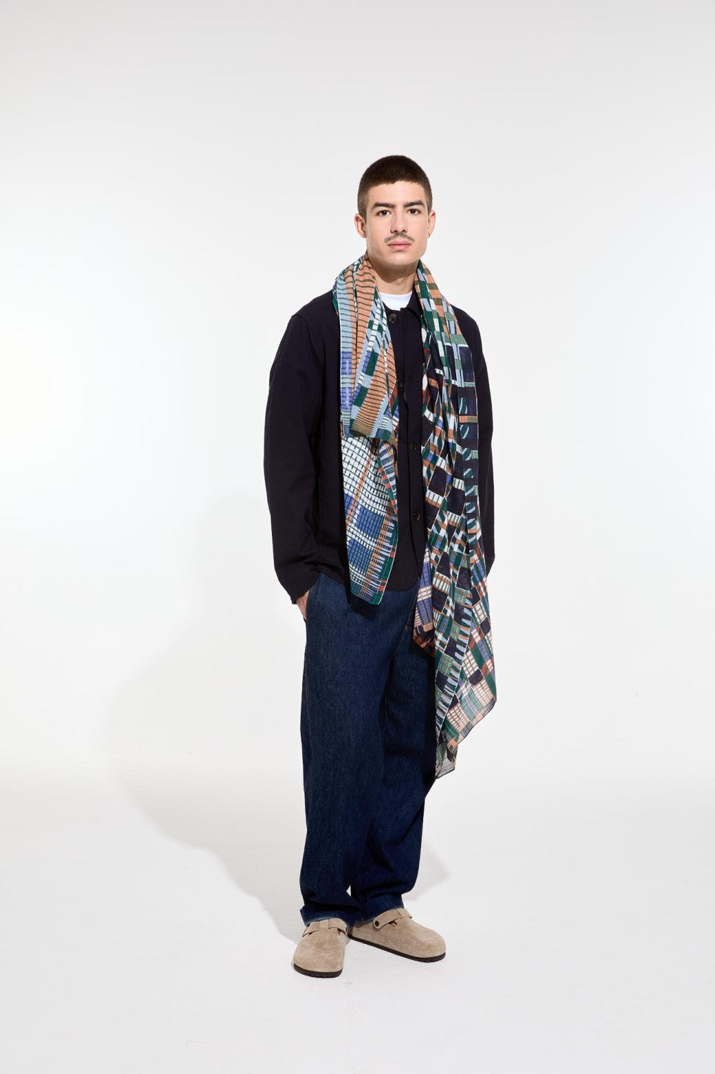 Z | Ma Poesie foulard graphique 100% coton imprime Utopie bleu
