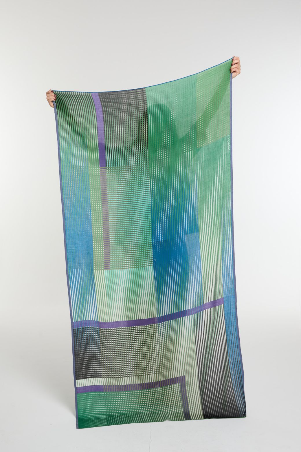 Ma Poésie foulard en laine graphique Vibrant vert