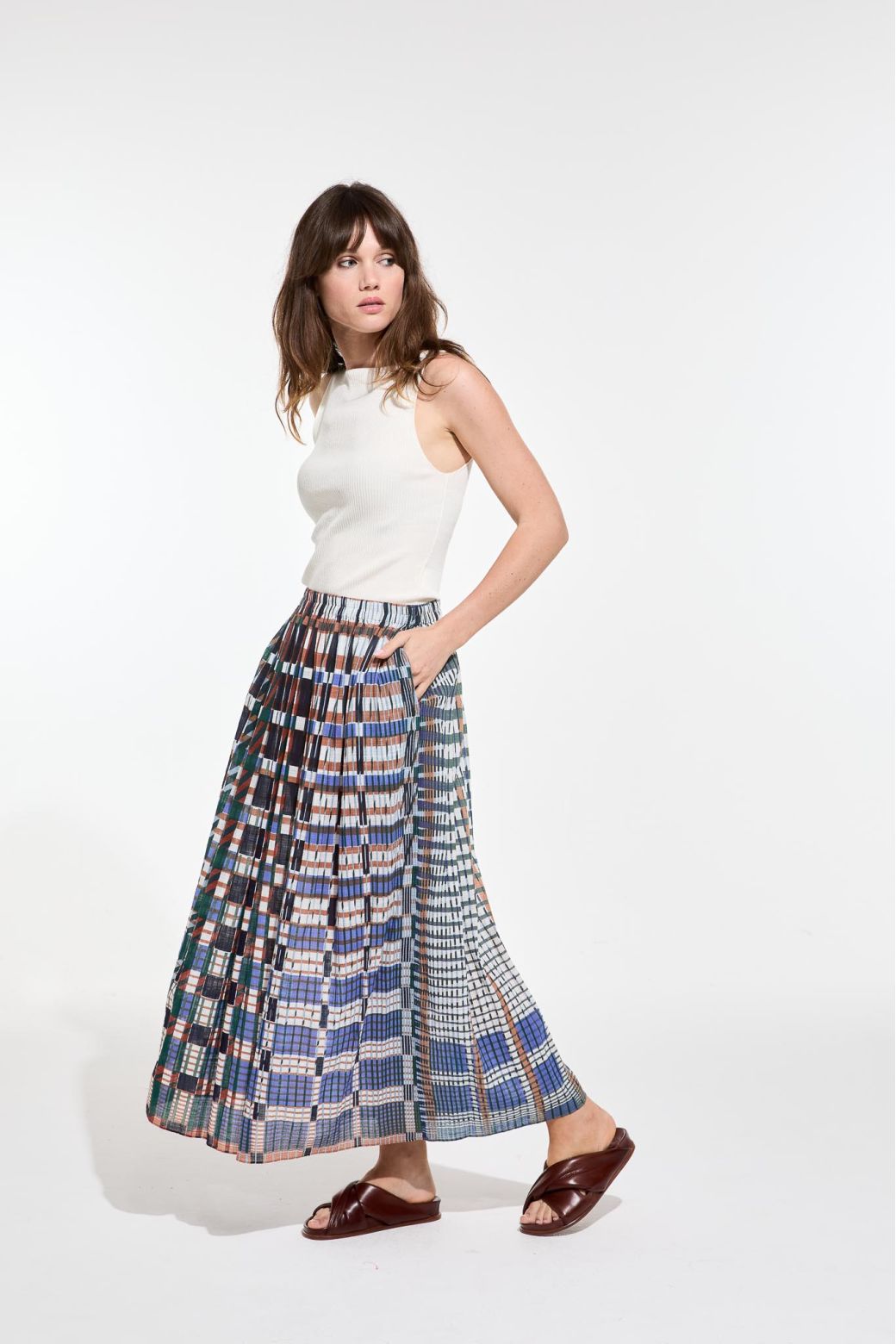 Ma Poesie jupe Romeo imprime Utopie bleu