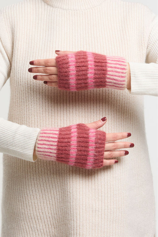 Ma Poésie mitaines en laine aplaga / merinos Hind rose