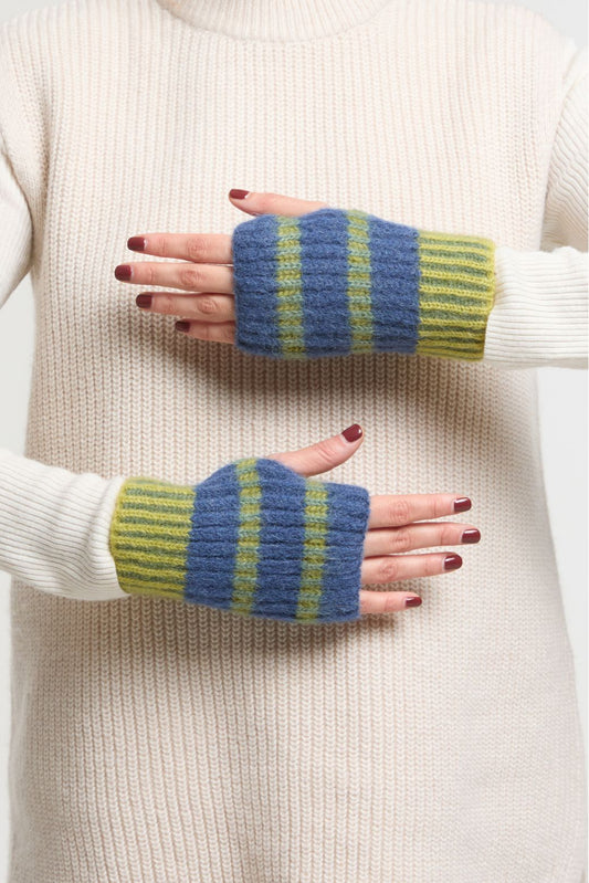 Ma Poésie mitaines en laine aplaga / merinos Hind vert bleu