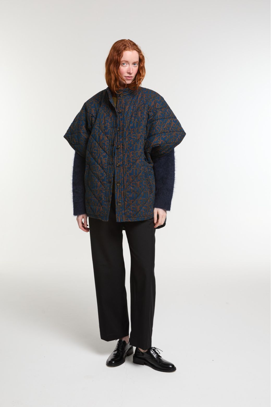 Ma Poésie veste Erin navy oversize sans manche