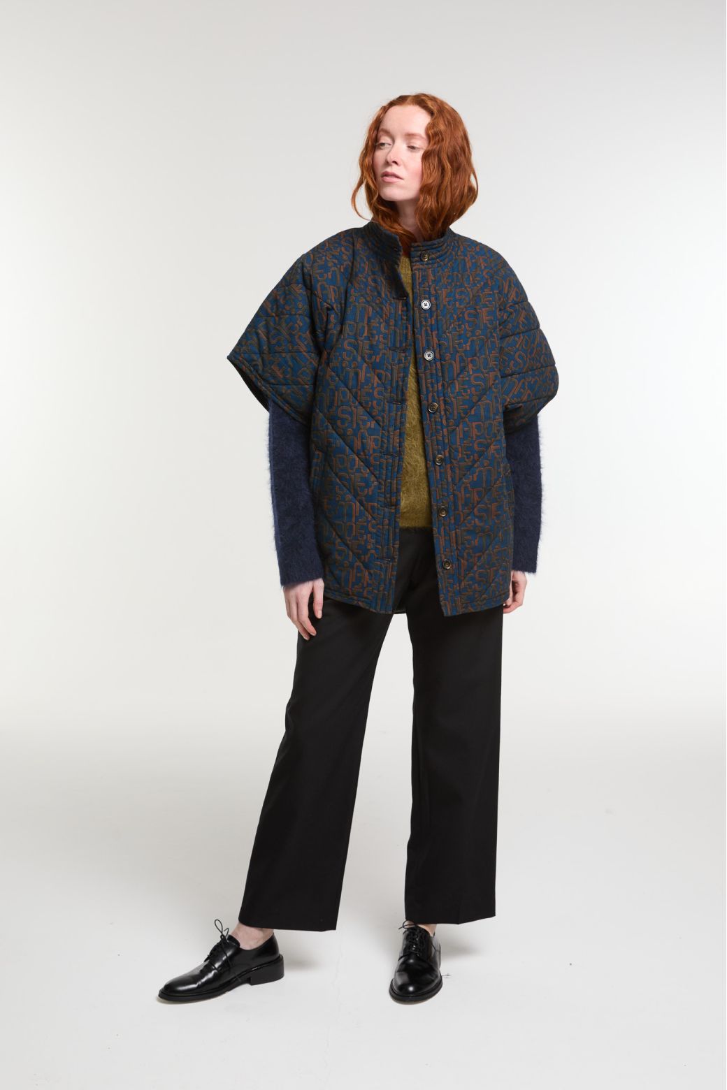 Ma Poésie veste Erin navy oversize sans manche