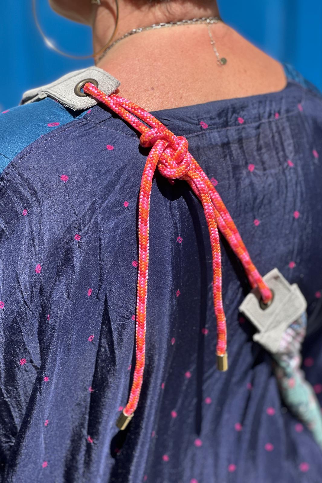 Yaya besace canvas Kantha et denim upcyclé