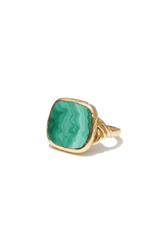 Mimi et Toi bague Delphine vert malachite chevalière