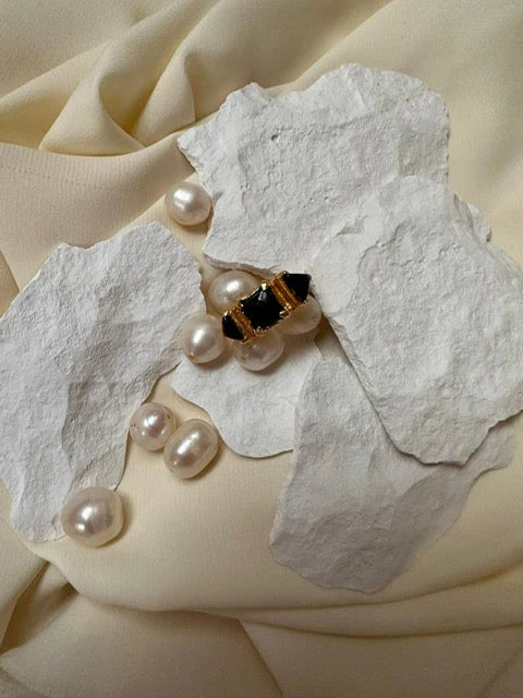 Mimi et Toi bague Gisele black onyx