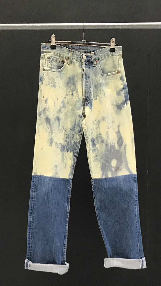Mirco Gaspari jeans vintage upcyclé bleached bicolore