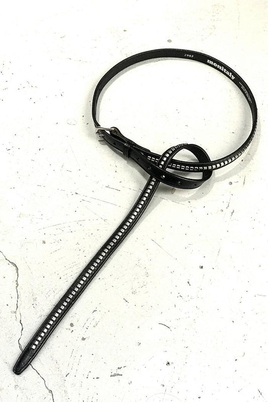 Monitaly black riveted belt