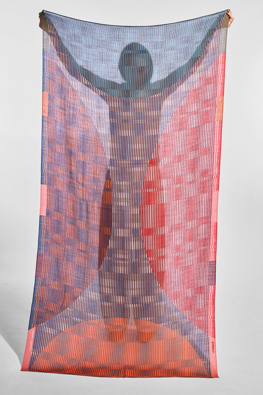 Ma Poésie foulard en laine graphique Cadence rouge