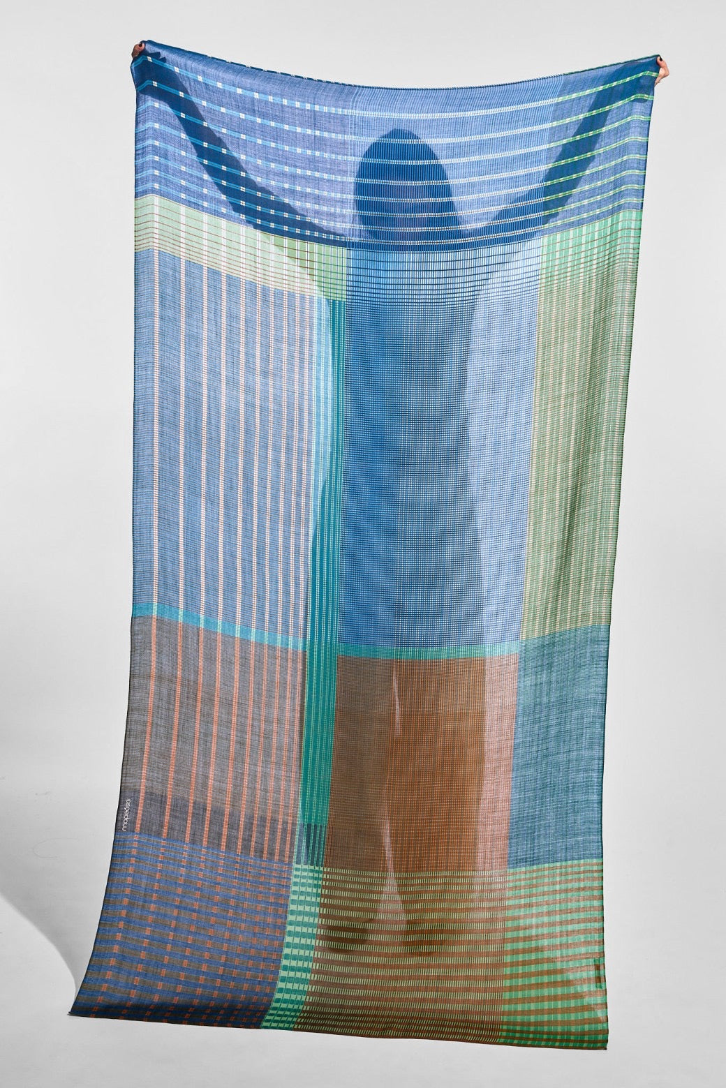 Ma Poésie foulard en laine graphique Vibrant amazone