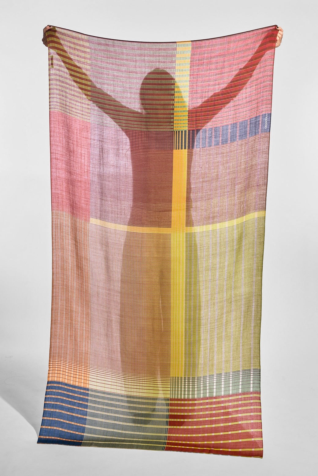 Ma Poésie foulard en laine graphique Vibrant ambre