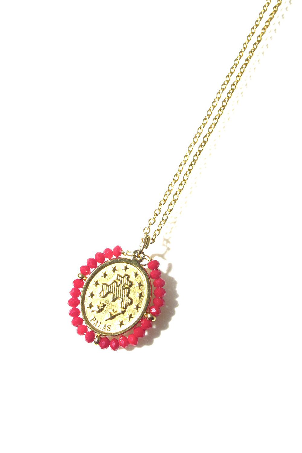 Palas collier médaille Santa Maria madone beads perles