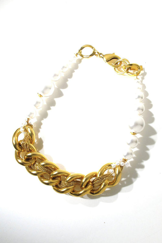 Perrine Taverniti collier Marigny plastron gold perle