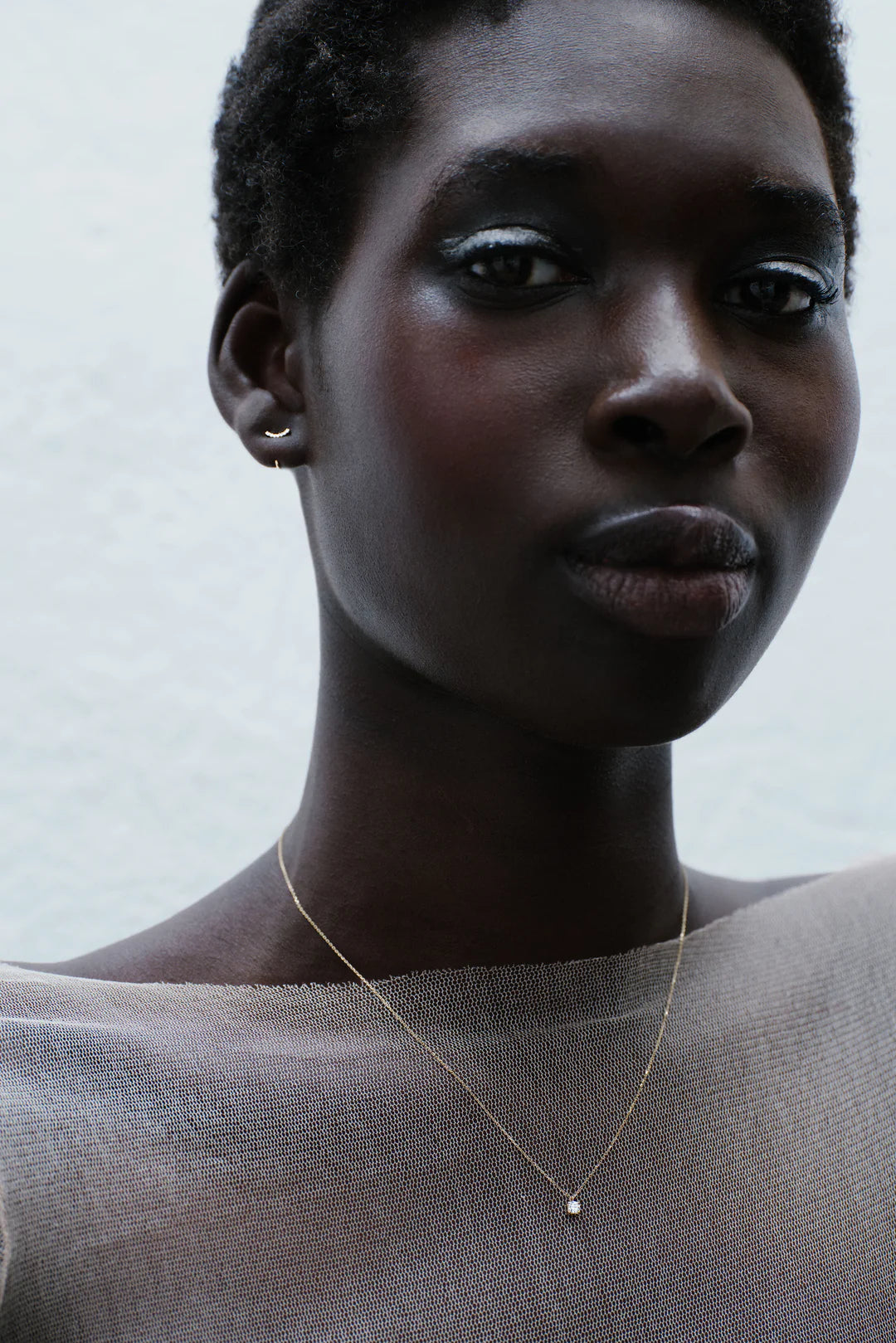 Sansoeurs boucle solo Curved diamonds piercing 18k