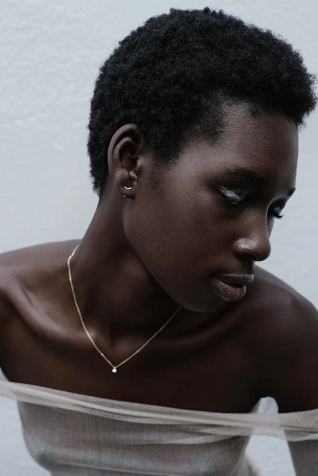 Sansoeurs boucle solo Curved diamonds piercing 18k