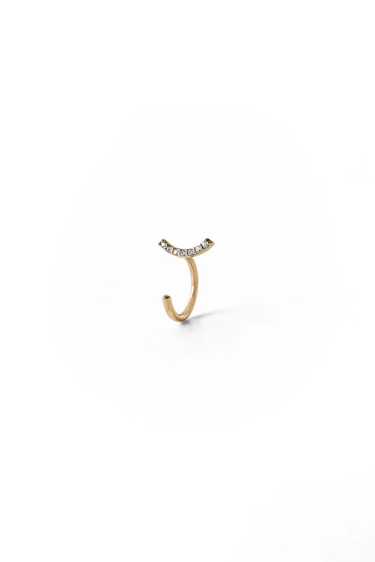 Sansoeurs boucle solo Curved diamonds piercing 18k