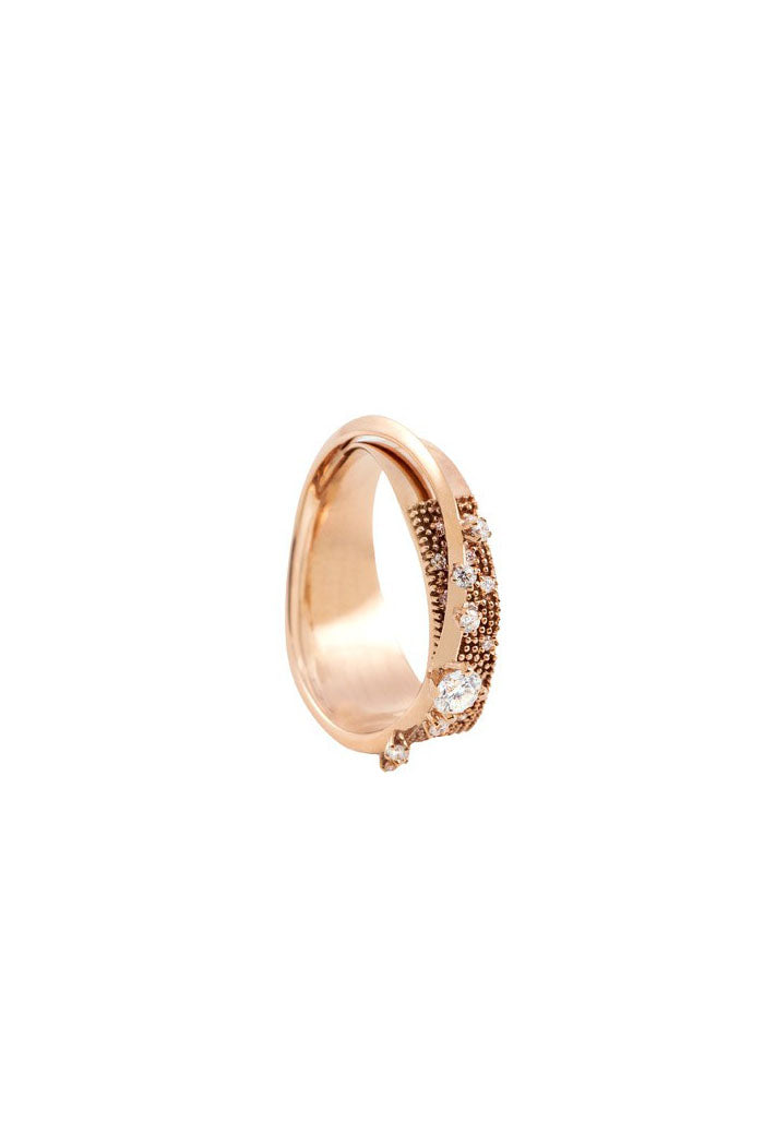 Sansoeurs bague Big Très Or Irregular Band or diamants