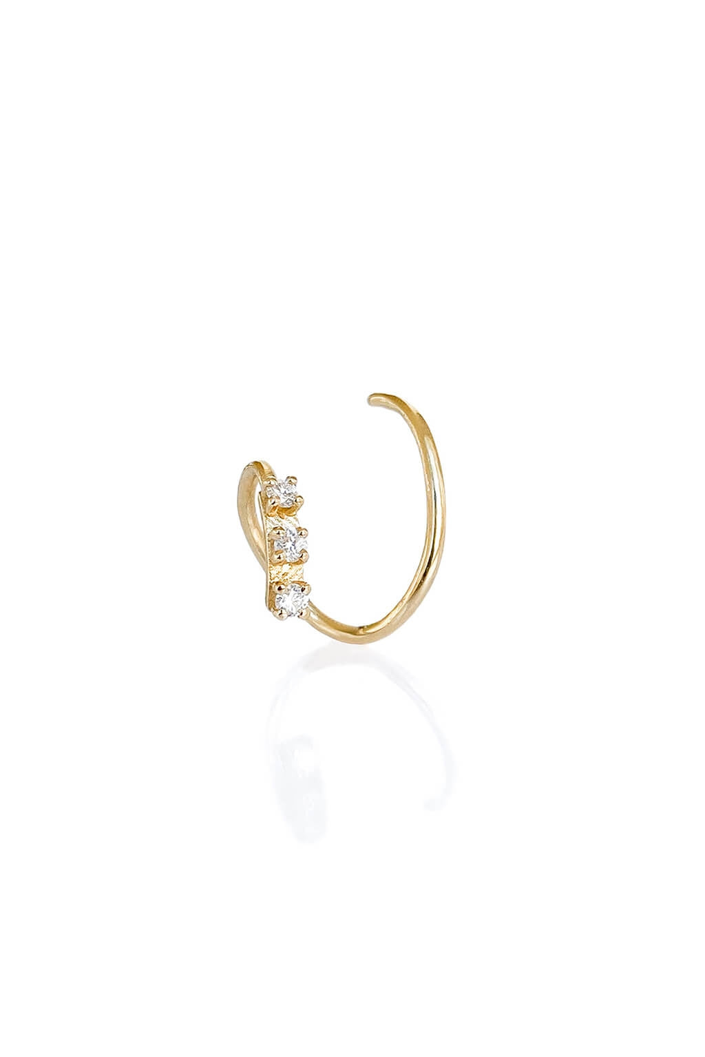 Sansoeurs Triple Tag Snake earring twirl 18k gold diamonds