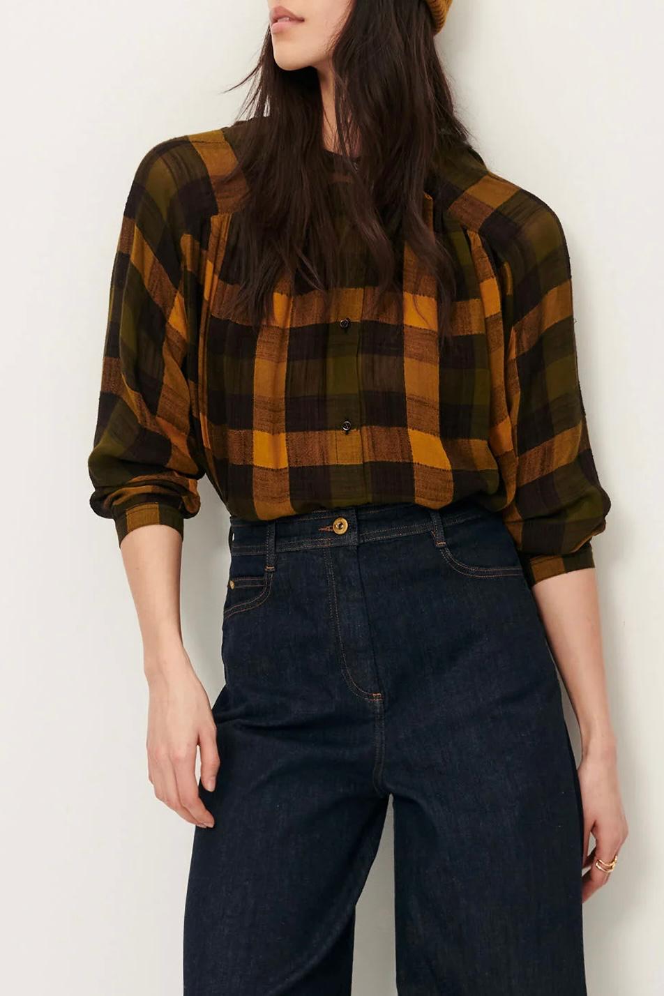 Z | Sessun chemise blouse Nicolas carreaux forest