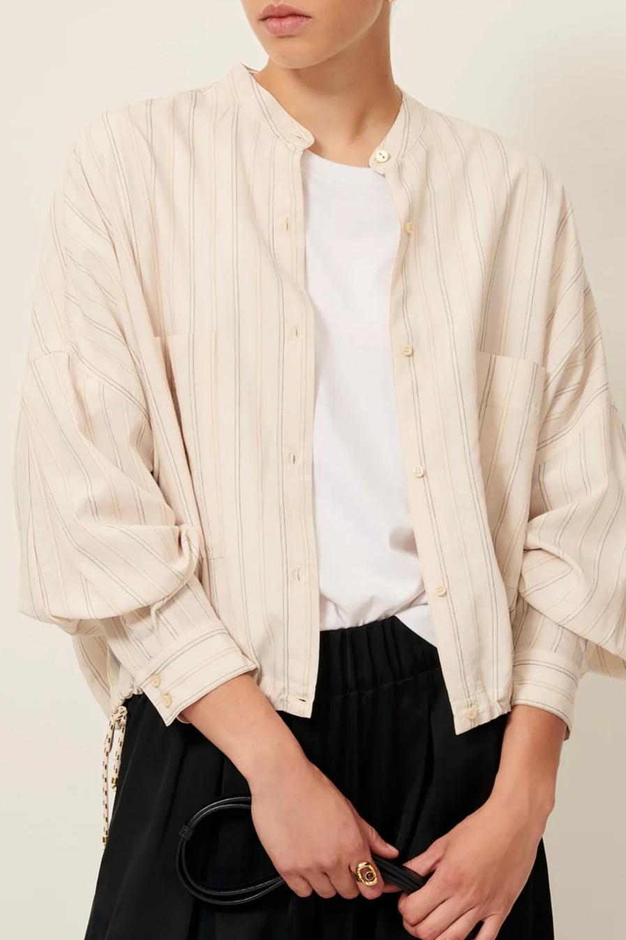 XP | Sessun chemise Cadaquès milkyblack écru rayure