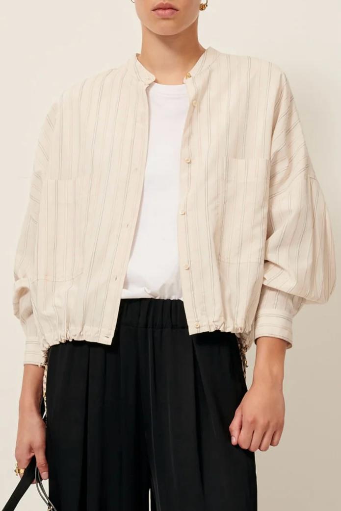 XP | Sessun chemise Cadaquès milkyblack écru rayure