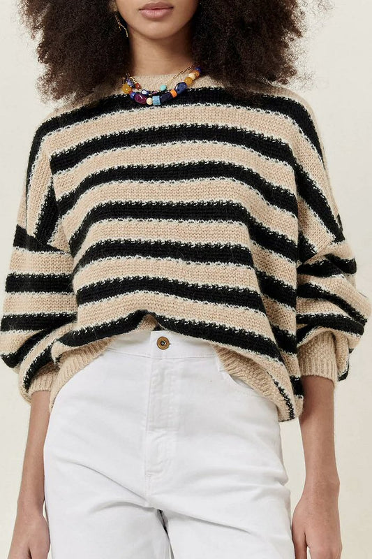 Sessun knitted sweater Ness sandblack