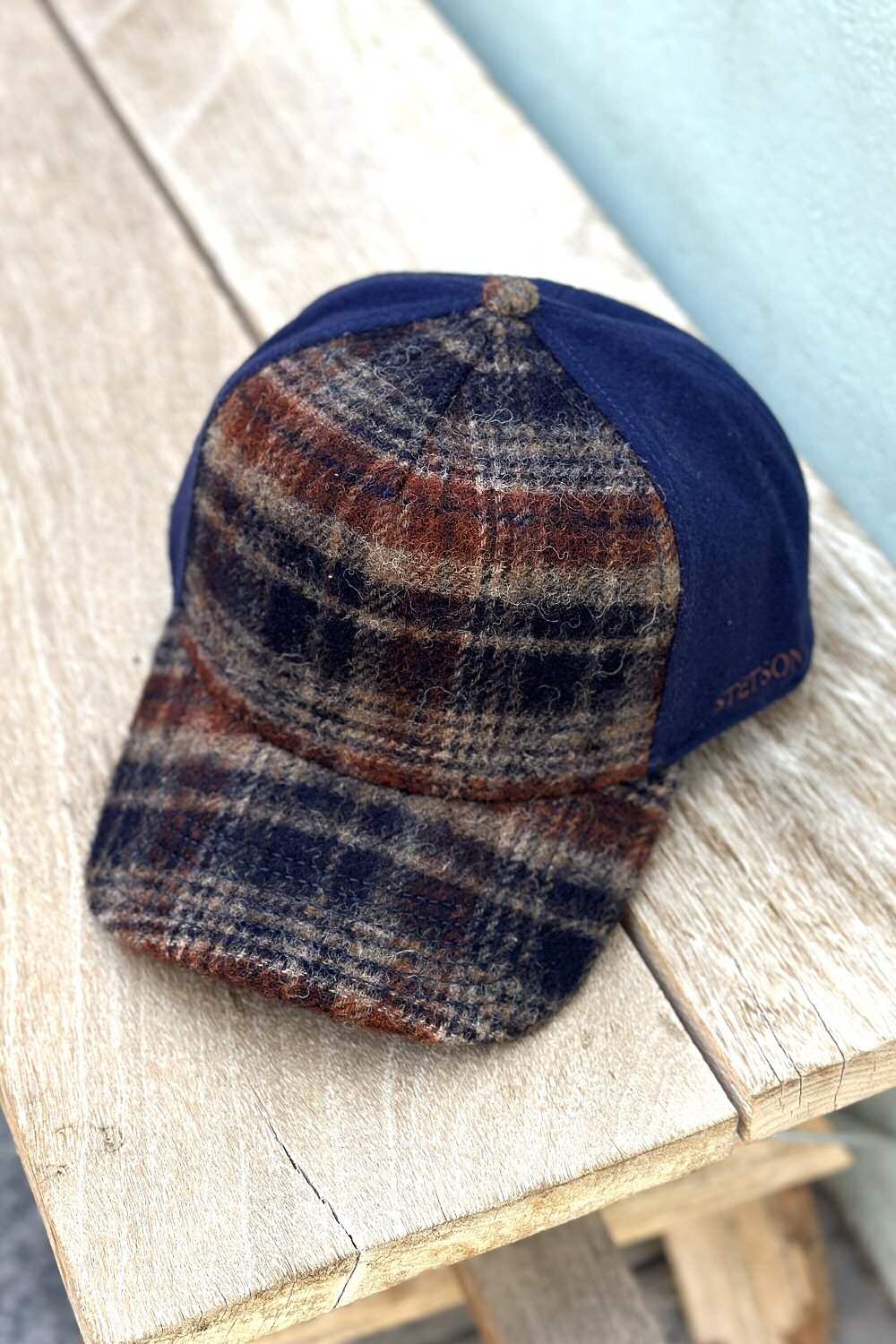 Stetson casquette Trucker cap laine Wool Check navy