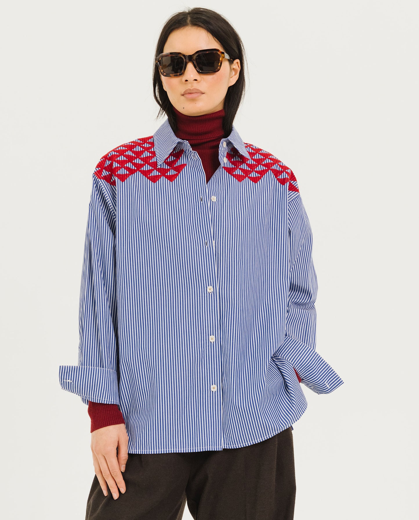 XP | Tinsels chemise rayée brodée Wyoming Mansion