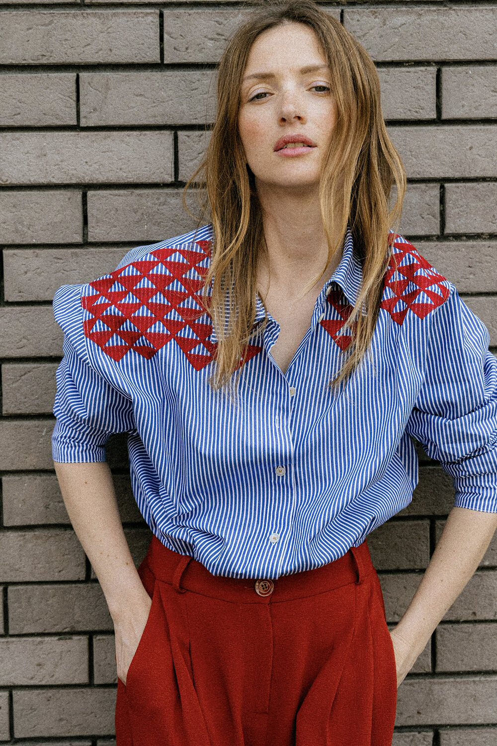 XP | Tinsels chemise rayée brodée Wyoming Mansion