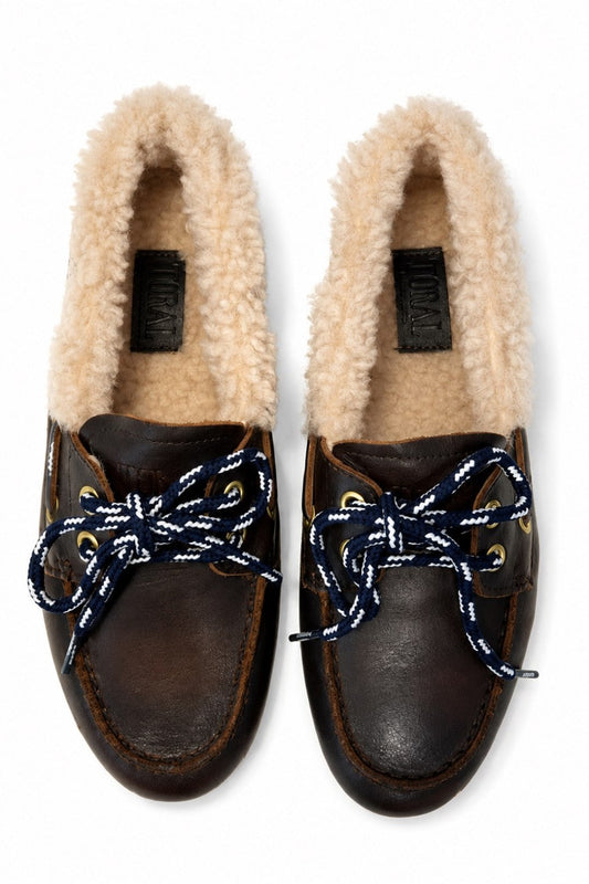 Toral mocassins Tl-Nahua winter cuero off-white