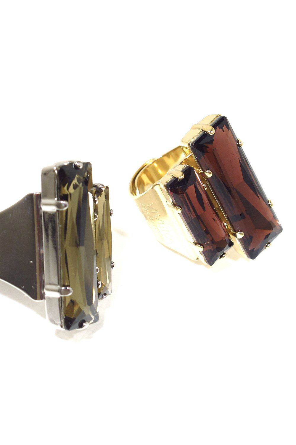 Viveka Bergstrom bague 2 Strass XL