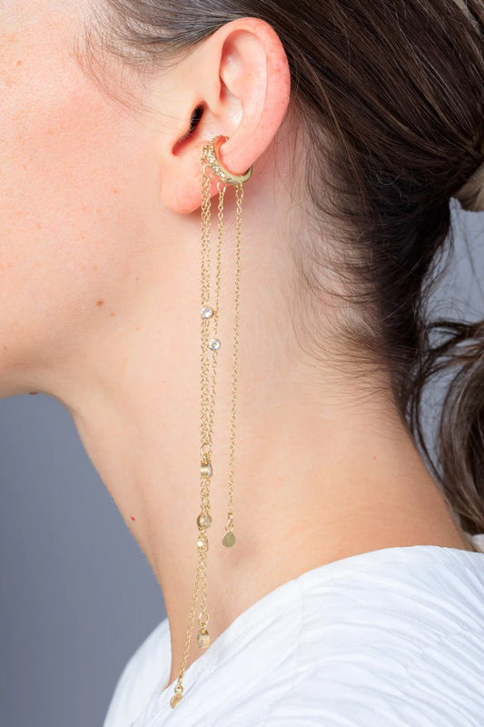 Y Paris earcuff Colby chaine strass