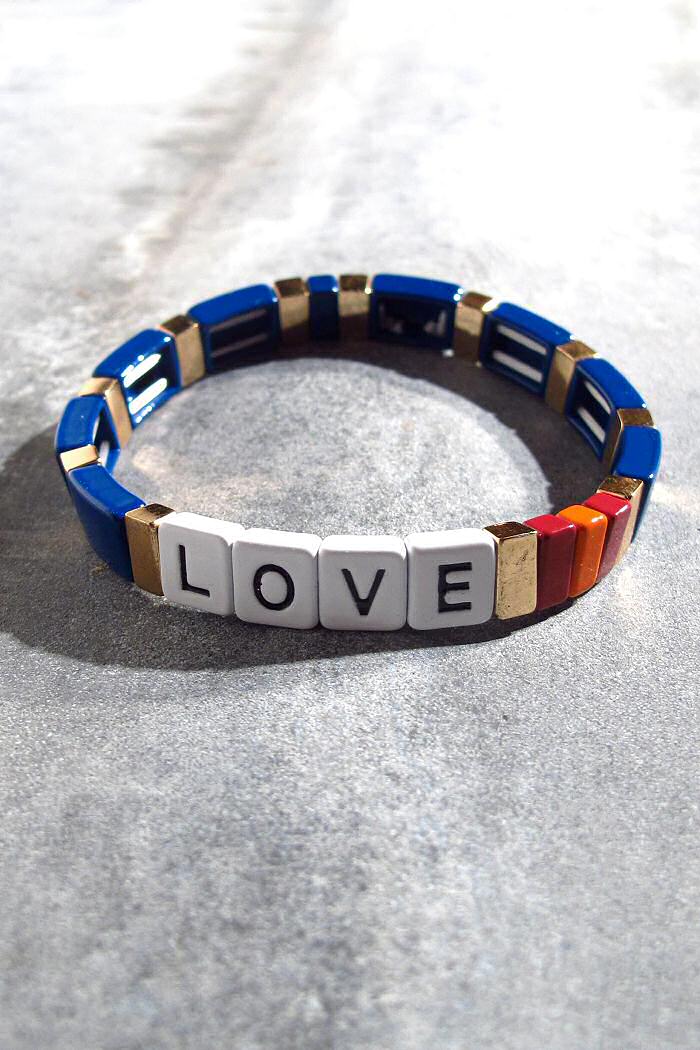 bracelet Ava LOVE bleu