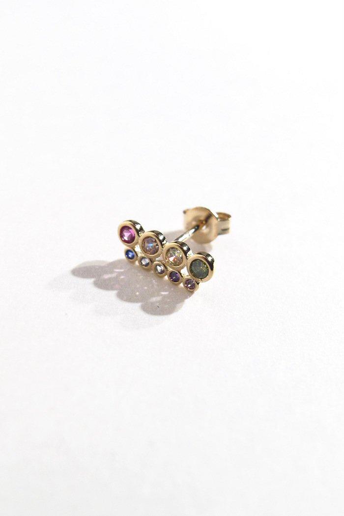 XP | Bali Temples Stud Double Line gold rainbow strass
