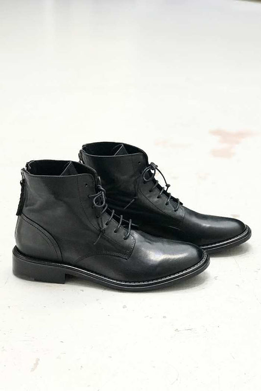Elia Maurizi boots rangers lacets cuir noir