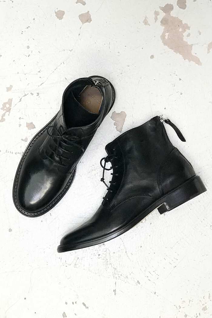 XX | Elia Maurizi boots rangers lacets cuir noir