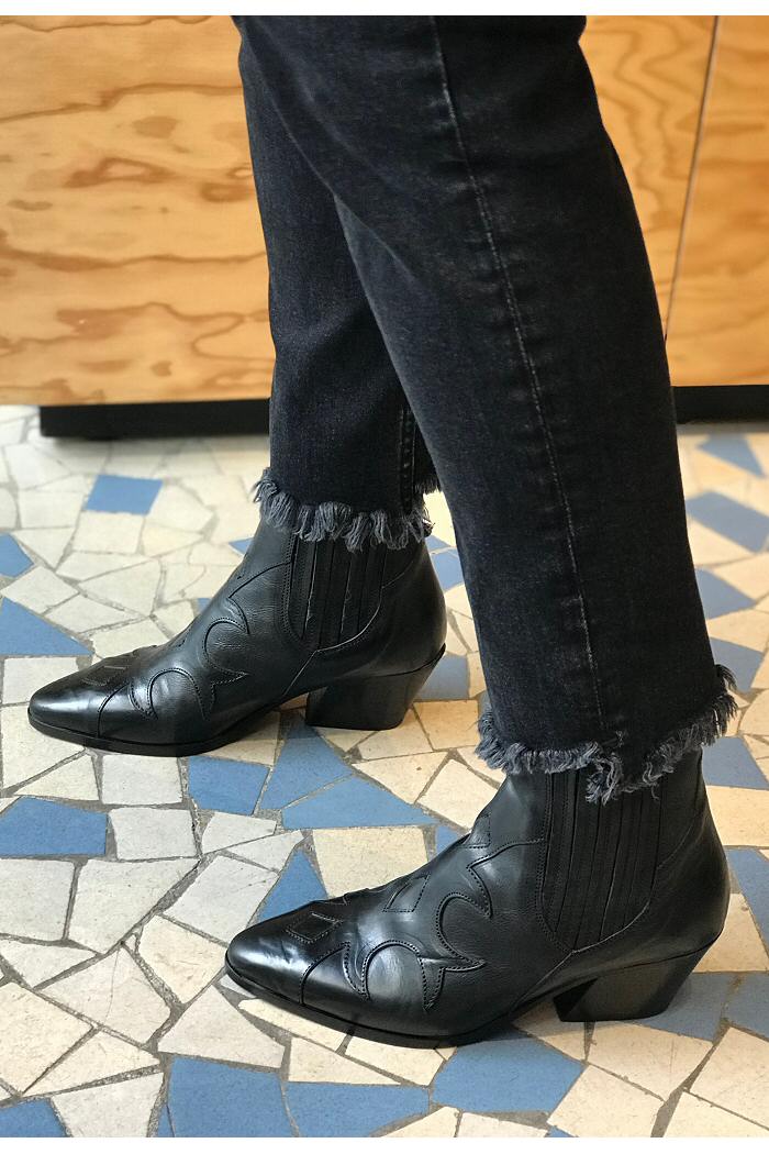 Elia Maurizi boots santiag cuir noir