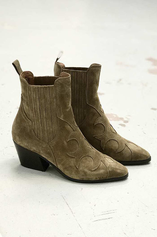 Elia Maurizi boots santiag daim sable