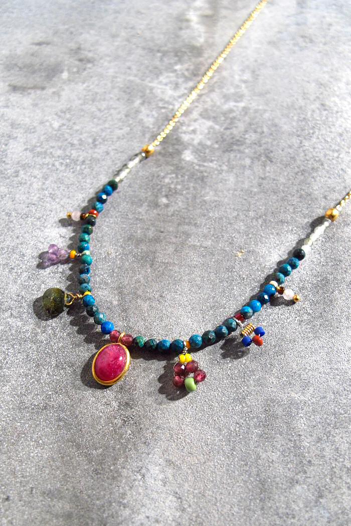 XX | Fourbi de Capucine collier Deep Blue pierres fines beads