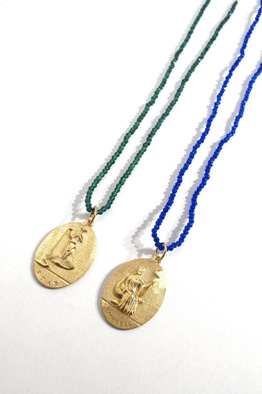 Hermina Athens collier médaille Tarot beads