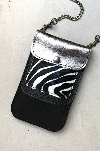 Pochette iPhone cuir Zebra