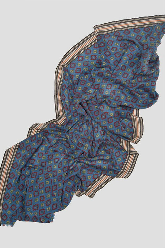 XPWinter | Lovat & Green foulard en laine Lech bleu