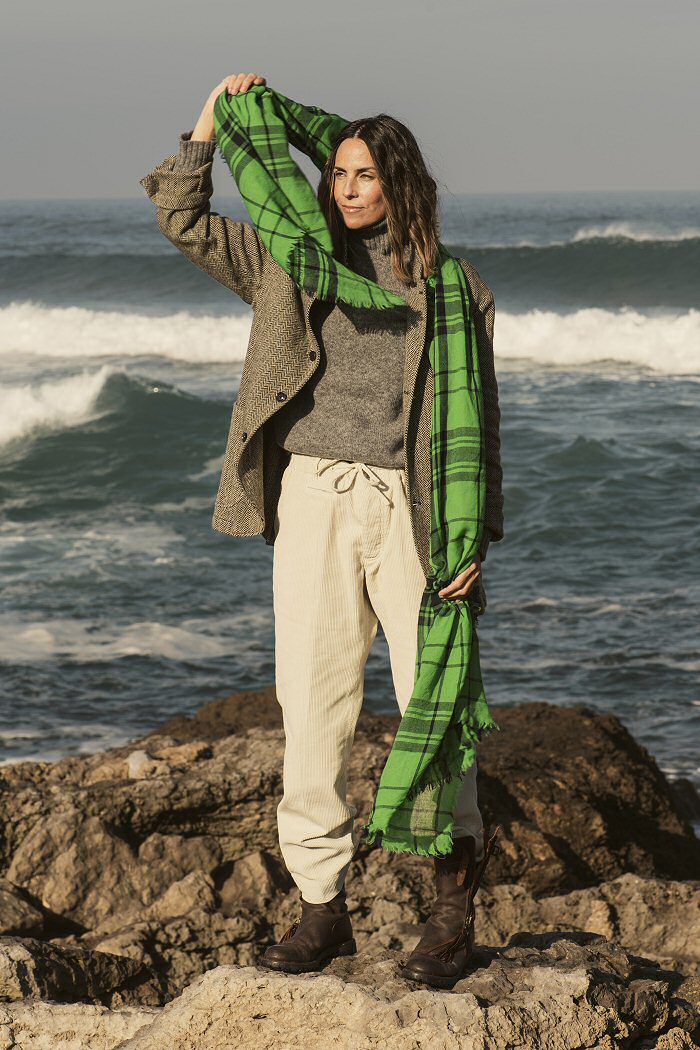 Lovat & Green foulard en laine Whistler mint Tartan