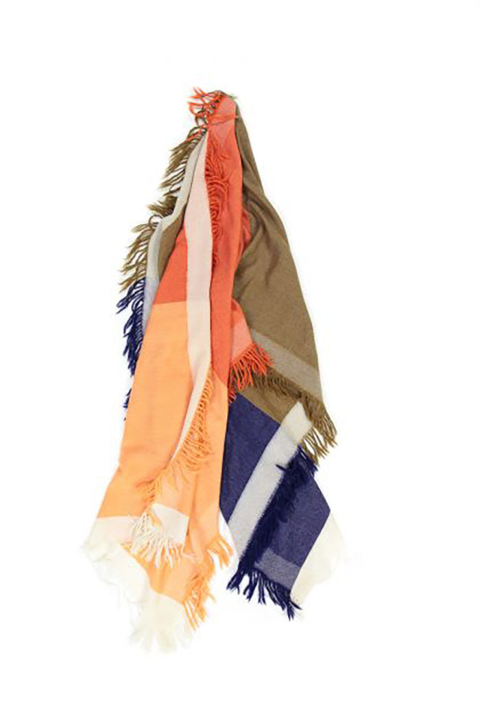 XPWinter | Ma Poésie foulard en laine et franges Susie orange