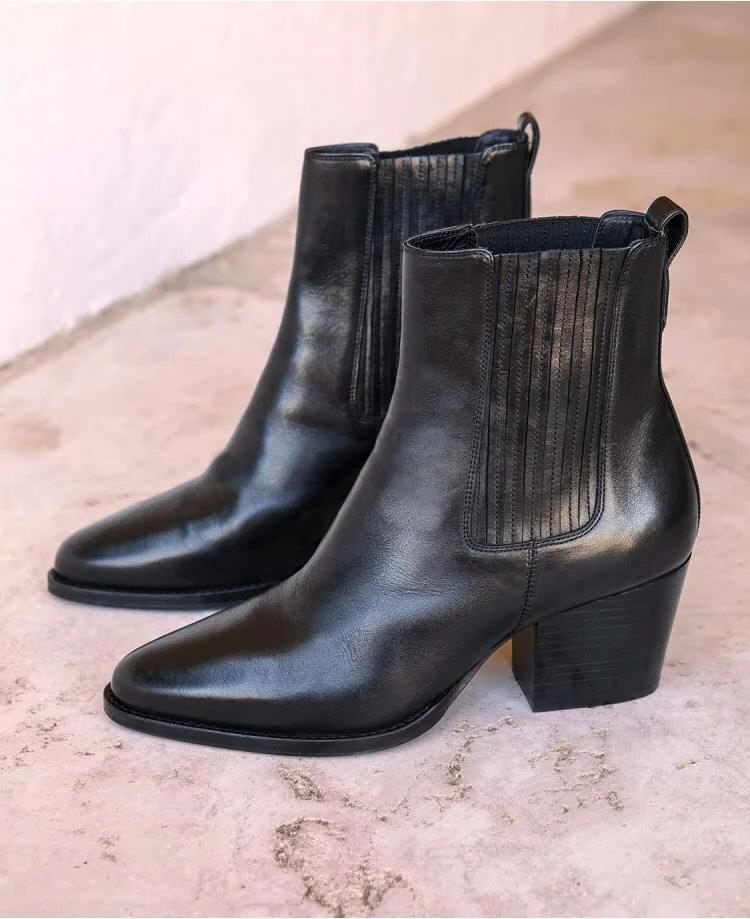 Rivecour cowboy boots 705 black leather