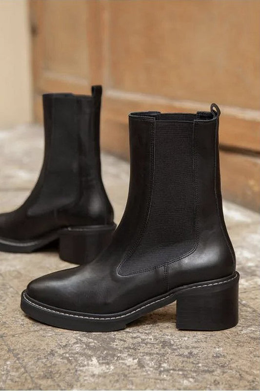 [P] Rivecour chealsea boots 516 black leather
