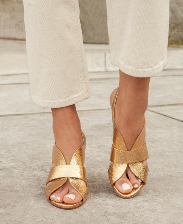 Rivecour sandals 55 gold leather