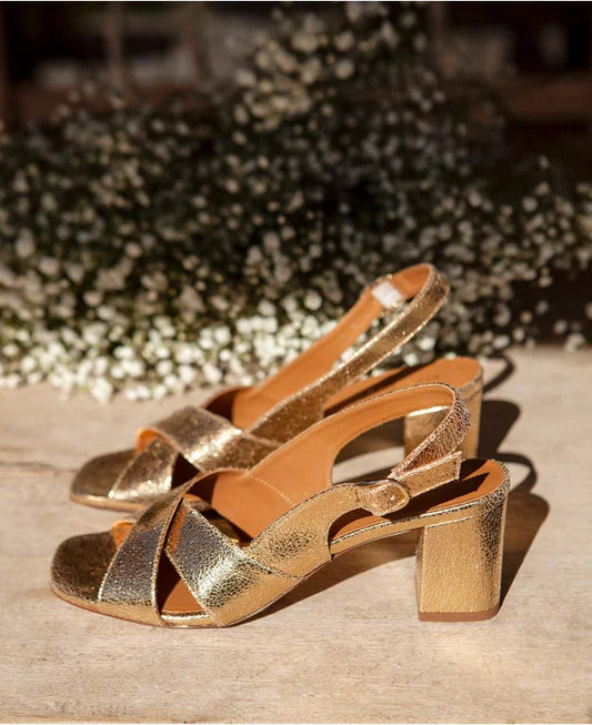 Rivecour sandals 652 gold leather