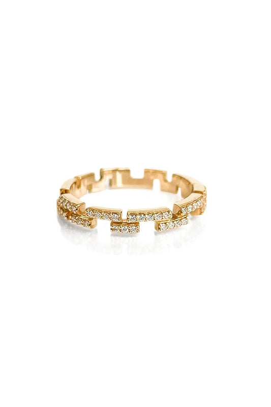 Sansoeurs Brick small ring 18k gold diamonds