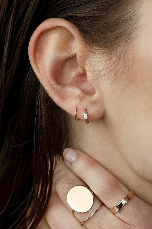 Sansoeurs Snake Marquise diamond earring twirl 18k gold